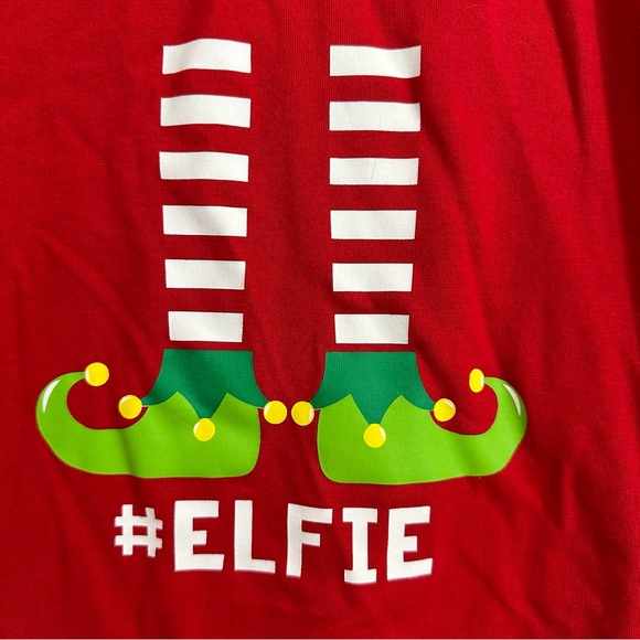 Sleepyheads Womens #Elfie Christmas Pajama T-Shirt & CandyCane Stripe Pants Med - Picture 3 of 6